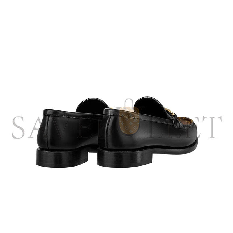 LOUIS VUITTON CHESS FLAT LOAFERS BLACK WITH BROWN MONOGRAM 1ABPLA